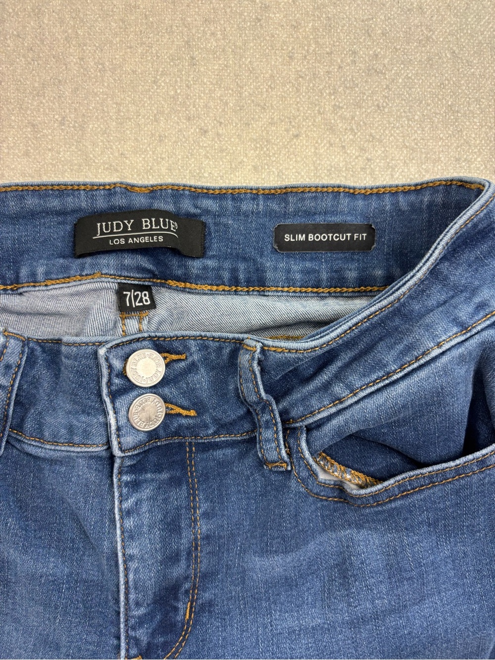 Judy Blue Slim Bootcut Jeans Women’s Size 7/28 Medium Wash Stretch Denim Pants - Picture 2 of 7